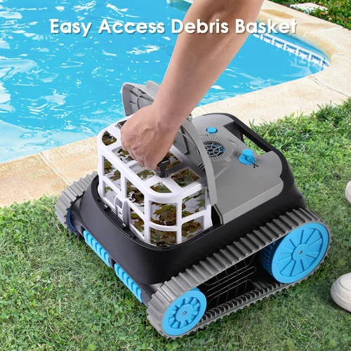 Miniatura 8 de NIXBOT QP5 - Limpiador robótico de piscina, aspiradora inalámbrica para piscinas enterradas, sistema de turbina de doble motor, aspiradora robótica