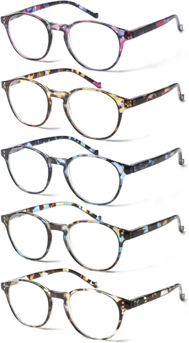 Miniatura 9 de NORPERWIS 5 pares de anteojos de lectura, ajuste estándar, con bisagra de resorte, lentes para hombres y mujeres, Mediana