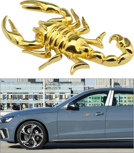 Miniatura 4 de 1 par de calcomanías de metal de escorpión 3D para automóvil, impermeable, antioxidante, decoración decorativa, emblema para motocicleta, aleación