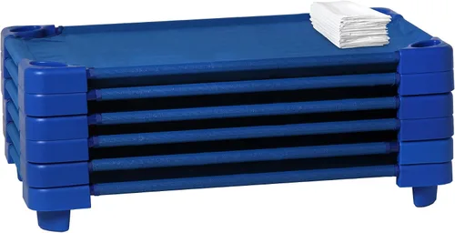 Miniatura 16 de Sprogs Camillas apilables para niños de uso pesado de 40" de largo para guarderías de preescolar, para descanso y siesta, SPG-0232-5-12PK, azul Azul
