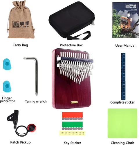 Miniatura 4 de LingTing Kalimba - Piano de pulgar de 34 teclas Mbira, regalo para niños, adultos, principiantes profesionales (LT-K34V, susurrador de nieve)