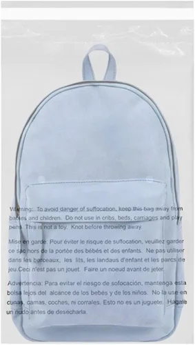 Miniatura 5 de 1 bolsa de polietileno transparente de advertencia de asfixia EcoSwift de 24 x 36 pulgadas, 1.5 mil
