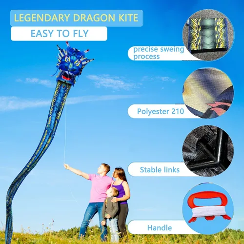 Miniatura 3 de HENGDA KITE Legendary Dragon Kite,for Kids and Adults,Easy to Fly,Excellent Fabric and Structure Design,Suitable for Square, Beach, Grass