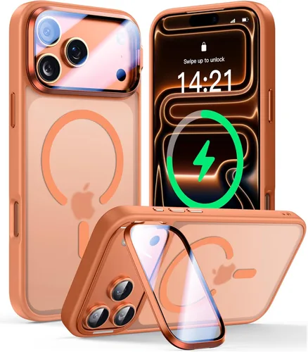 VOFATA - Funda magnética para iPhone 17 Pro Max, cubierta para cámara con soporte, protección completa para la cámara, compatible con MagSafe,