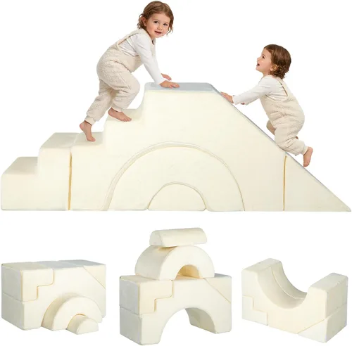 Miniatura 9 de MeMoreCool - Sofá modular para niños, sofá de espuma con diseño de tobogán y escalera, sofá convertible para niños para sala de juegos, mueble