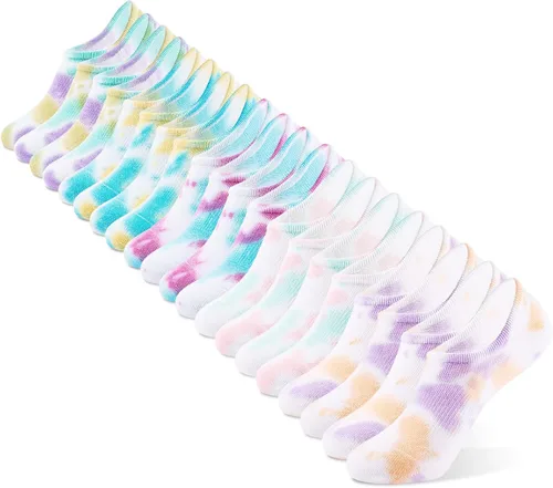 IDEGG - 10 pares de calcetines de algodón tipo invisibles (no se ven) para mujer, de corte bajo, antideslizantes, atléticos, casuales
