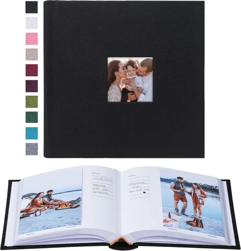 Miniatura 19 de Mublalbum Álbum de fotos de 4 x 6 pulgadas, 300 fotos, cubierta de lino con áreas de notas, libro de fotos para boda, familia, bebé y vacaciones