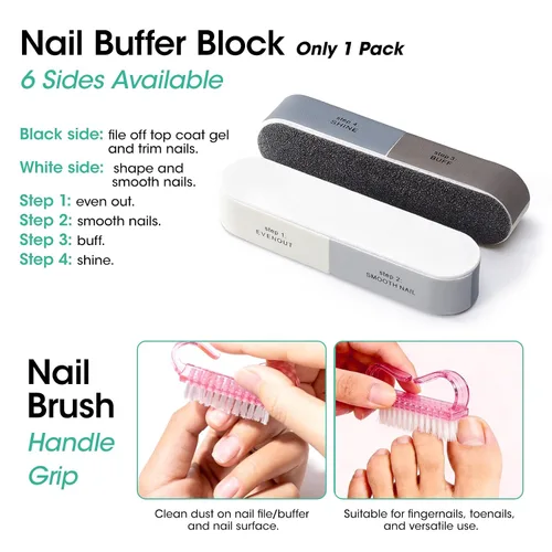 Miniatura 7 de GELLEN Almohadillas limpiadoras de uñas, 50 piezas con 10 herramientas de manicura: bolígrafo empujador de cutículas de cerámica, kit de cuidado