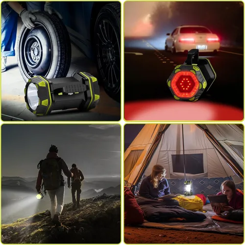 Miniatura 6 de Linterna de campamento recargable, linterna LED de campamento con 1200 lúmenes, alimentación por batería con capacidad de 4800, luz de campamento