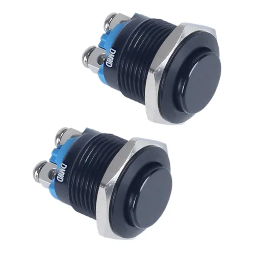 Miniatura 13 de Paquete de 2 interruptores de botón momentáneos de metal de 0.630 in, impermeables, IP66, terminales de tornillo antivandálicos de 12 V, 24 V, 36 V