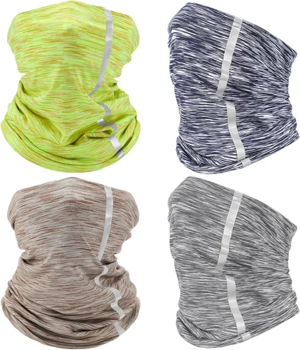 Miniatura 8 de SATINIOR 4 piezas de polaina reflectante para el cuello, bandana de seguridad de neón, protección contra el viento, el polvo, UV, bufanda