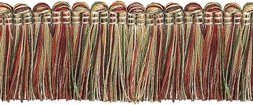 Miniatura 4 de DÉCOPRO Colección Imperial de 1 1/2" (3.5cm) Borde de flecos # 0150IB, rosa de verano #3549 (rosa claro, marfil blanco, verde azul) paquete de 5