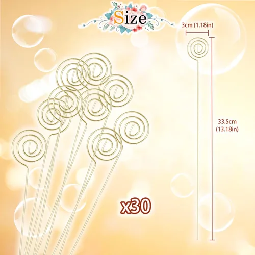 Miniatura 2 de 30 piezas de púas florales de alambre de metal de 13 pulgadas, soporte de tarjeta de metal para nombre, clips de número, soporte de imagen, soporte