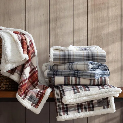 Miniatura 3 de Eddie Bauer - Manta, ropa de cama reversible de sherpa y forro polar cepillado súper suave, mantas de arrullo para sofá, ideal para descansar