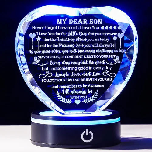 Miniatura 10 de YWHL Regalos de cumpleaños para hermanas con base LED colorida de corazón de cristal para mi hermana, regalo significativo para hermanas en Navidad