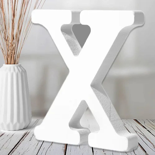 Miniatura 25 de AOCEAN Letras de madera blanca de 6 pulgadas, letras de madera sin terminar para decoración de pared, letras de pie, rebanadas, decoración