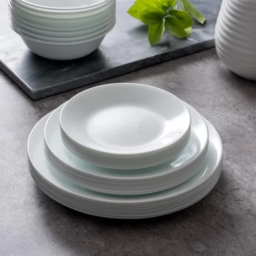 Miniatura 3 de Corelle Vitrelle - Juego de 8 platos para ensalada y aperitivos de 6.75 pulgadas, vidrio de triple capa y resistente a las astillas, platos redondos
