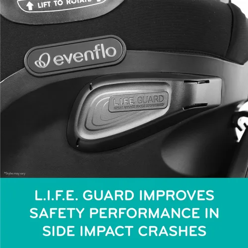 Miniatura 4 de Evenflo Revolve360 Extend Asiento de Auto Convertible con Rotación de 360 Grados, Orientado Hacia Atrás Extendido, Orientado Hacia Adelante, Modo