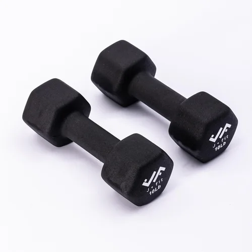 Miniatura 17 de JFIT Dumbbell Pairs or Sets – Neoprene & Vinyl Coated Hand Weights for Home Gym, Strength Training, Aerobics, Cardio Exercise and Fitness