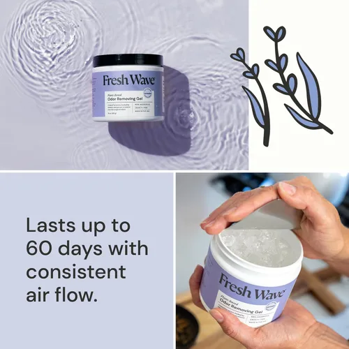 Miniatura 3 de Fresh Wave Gel eliminador de olores de lavanda, 15 oz. Absorbentes de olores para el hogar Alivio de olores más seguro Eliminador de olores