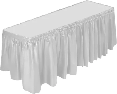 Miniatura 11 de DecorRack Falda de mesa, 29 pulgadas x 14 pies, sin BPA, desechable, reutilizable, rectangular, color negro (paquete de 1)