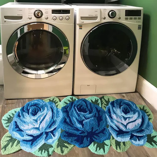 Miniatura 7 de UKELER Alfombras de baño con rosas rojas para baño, antideslizantes, absorbentes, alfombras de cocina, peludas, suaves, para dormitorio de niñas