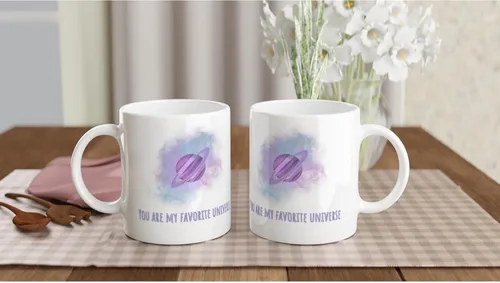 Miniatura 4 de You Are My Favorite Universe – Taza romántica para parejas – Regalo de galaxia de amor para él o ella Color Cerámica negra
