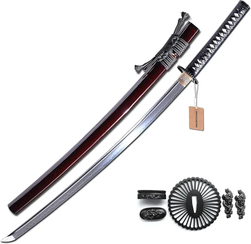 Miniatura 10 de MURASAME Katana Espada 41" T10 Acero Real Hamon Maquinilla de afeitar afilada espiga completa hecha a mano