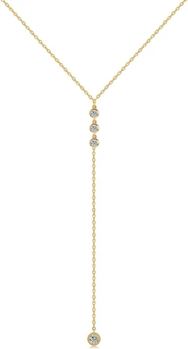 Miniatura 21 de Metzakka Handmade Sterling Silver Lariat Necklace, Simulated Diamond Dainty Drop Y Chain Necklace for Women