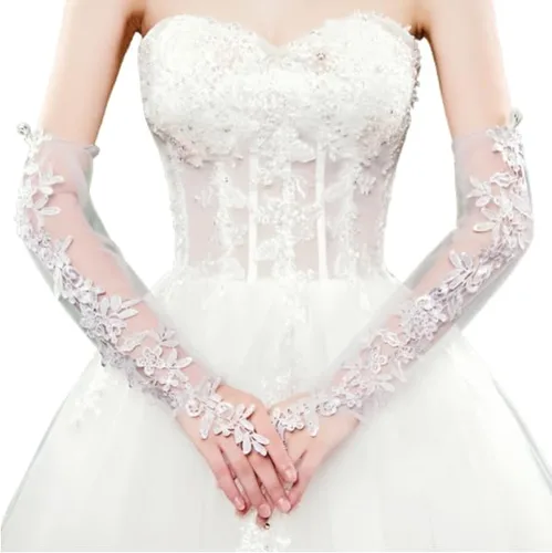 Specell Lace Fingerless Gloves Women, Fingerless Satin Gloves, Bridal Prom for Wedding Party Costume Accessories 26 styles
