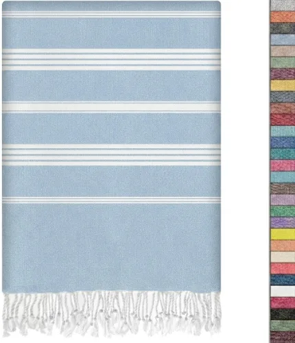 Miniatura 25 de EPHESUS TOWELS Toalla de playa turca de gran tamaño de 38 x 70 pulgadas, diseño sultán, toalla turca para playa, baño, piscina, gimnasio, yoga