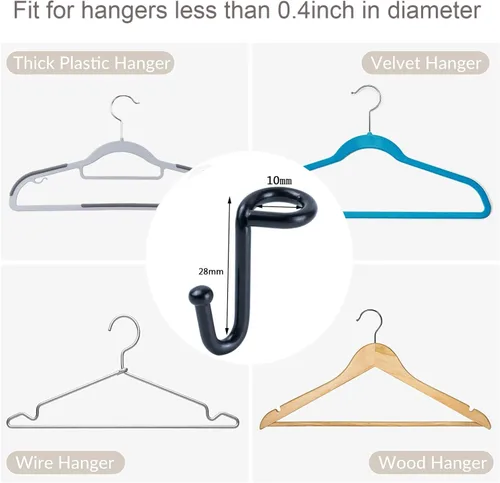 Miniatura 3 de Ganchos de conector para colgar ropa, clips extensores resistentes, organizador de mini ganchos de conexión en cascada para perchas de plástico