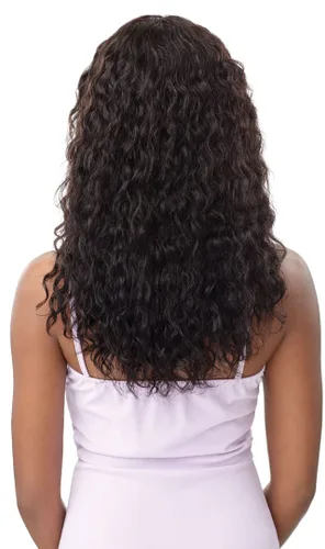 Miniatura 3 de Outre Mytresses - Peluca de cabello humano 100% sin procesar, mojado y ondulado, onda natural 20 (color: negro natural)