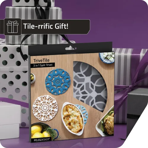 Miniatura 7 de Peleg Design TriveTile - Juego de salvamanteles para ollas y sartenes calientes, divertido y decorativo, salvamanteles de cocina antideslizantes