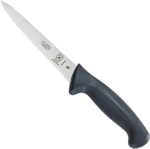 Miniatura 32 de Mercer Culinary M23880 Millennia Black Handle - Cuchillo para pan con mango negro, borde ondulado curvo de 10 pulgadas