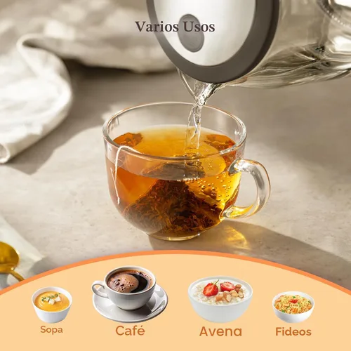 Miniatura 6 de COSORI - Hervidor eléctrico, sin contacto de plástico con agua, 1.8 qt/1500W, tapa interior y filtro de acero inoxidable, tetera para café y té
