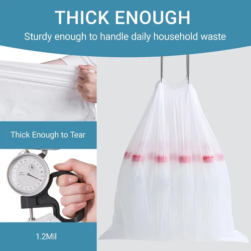 Miniatura 2 de Code M - Bolsas de basura resistentes con cordón de 12 galones, compatibles con simplehuman Code M, bolsas de basura de 12 galones (45 litros)