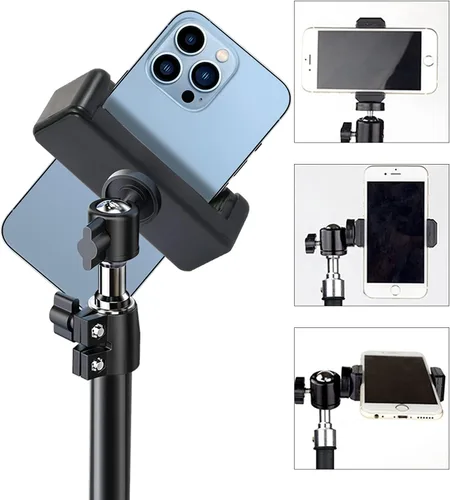 Miniatura 3 de PRAQECZ Adaptador universal de montaje en trípode para teléfono celular, cabezal de conector de clip para teléfono utilizado para monopod selfie