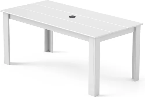 Miniatura 18 de GREENVINES Juego de comedor al aire libre de 7 piezas Juegos de mesa y sillas de plástico HDPE de 67 pulgadas para 6 Muebles de patio Todo