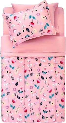 Miniatura 6 de SLEEP ZONE - Juego de edredón de 5 piezas tamaño Individual para niños, estampado suave, con edredón, sábanas y fundas para cojín y almohada, diseño