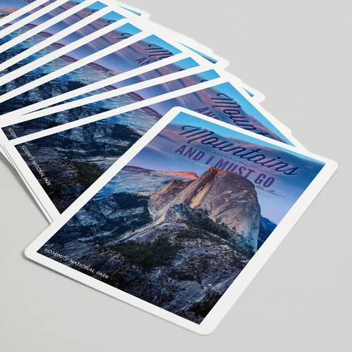 Miniatura 5 de Lantern Press Parque Nacional de Yosemite, California, The Mountains are Calling, Half Dome y Sunset