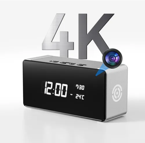 Miniatura 10 de Reloj de cámara oculta, cámara interior inalámbrica Ultra 4K HD para seguridad en el hogar, mini cámara de niñera con visión nocturna, detección