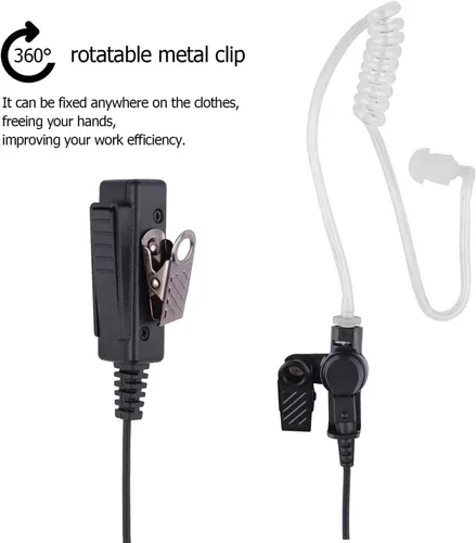 Miniatura 4 de Compatible con Baofeng UV-5R BF-F8HP UV-82 Radios Auricular Kenwood 2 Pin Radio bidireccional Walkie Walkie Walkie Kit de vigilancia Auriculares