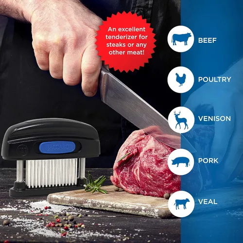Miniatura 5 de Jaccard Ablandador de Carne de 45 Hojas, Simplemente Mejor Ablandador de Carne, Columnas de Acero Inoxidable/ Cartucho Removible, Aprobado por NSF