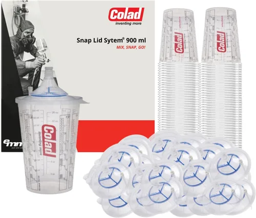 Miniatura 8 de Colad Snap Lid System - Kit de aplicación de pintura en aerosol automotriz que incluye taza de mezcla y tapa con filtro de pintura integrado de 30.4