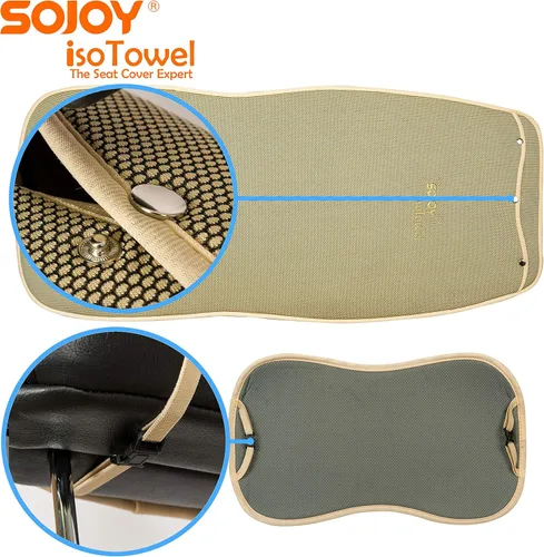 Miniatura 5 de Sojoy IsoTowel Funda de asiento de automóvil, protector de asiento de microfibra con base antideslizante de secado rápido, protector de asiento