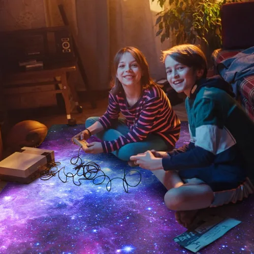 Miniatura 3 de Tapete para silla de juegos para alfombra de suelo de madera dura y baldosas, alfombra de juegos de 36"x48" para sala de juegos, alfombra galaxia