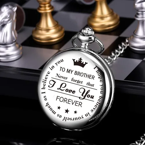 Miniatura 4 de SIBOSUN Relojes de bolsillo grabados para hombres, regalos personalizados, reloj de bolsillo de cuarzo con esfera colorida y cadena, regalos
