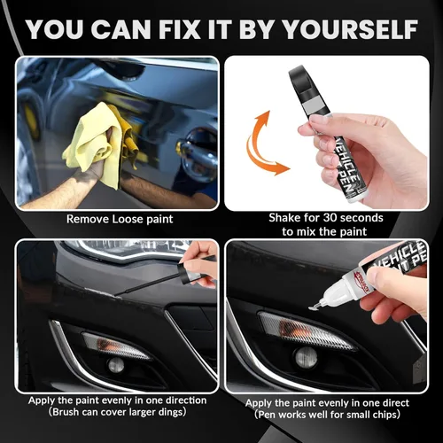 Miniatura 5 de Pintura mate negra para retoques de coches, lápiz universal y preciso para arañazos de automóviles, removedor de arañazos duradero para autos