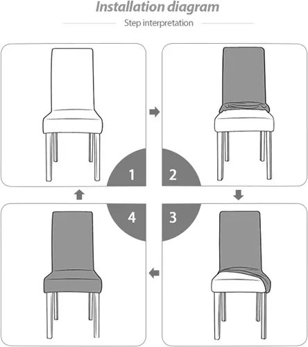 Miniatura 7 de PETCUTE Fundas elásticas para sillas de comedor, fundas elásticas antideslizantes para sillas de comedor, color gris, paquete de 2